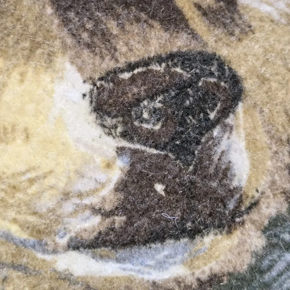 Vintage 1980s Blanket Owen Wolf Wolves Winter Woods Nylon Polyester USA Made
